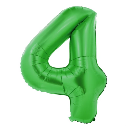 Palloncino con il numero 4, verde, 1 m
