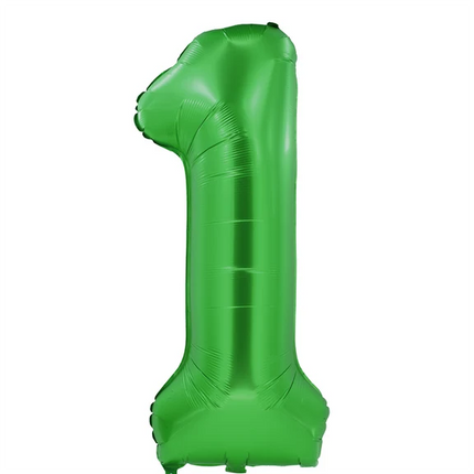 Palloncino con il numero 1, verde, 1 m