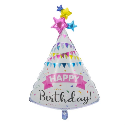Cappello da festa "Buon compleanno" con palloncino ad elio, vuoto, 84 cm