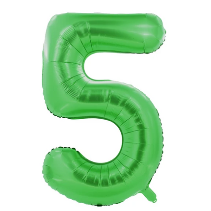 Palloncino con il numero 5, verde, 1 m
