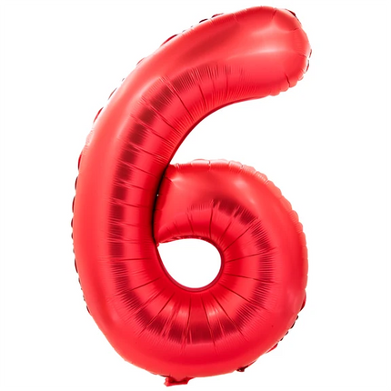 Palloncino con il numero 6, rosso, 1 m