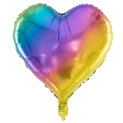 Palloncino a elio a forma di cuore arcobaleno vuoto, 45 cm