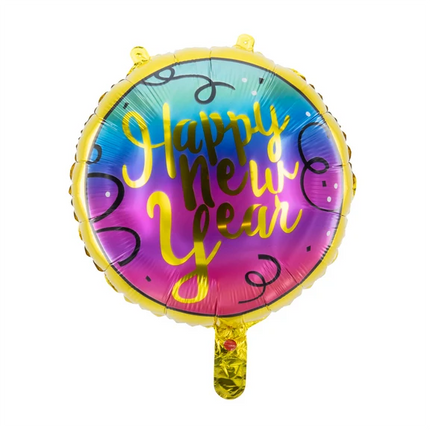 Palloncino ad elio "Buon Anno" colorato, vuoto, 45 cm