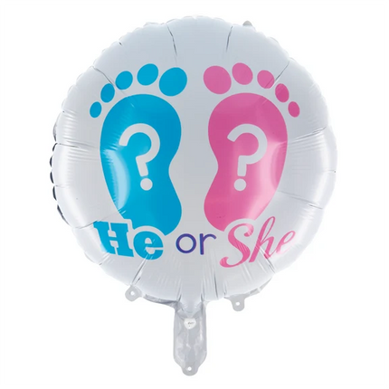 Palloncino all'elio per rivelare il sesso del bambino, a forma di piedini, vuoto, 45 cm