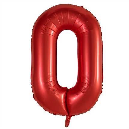 0 Palloncino a forma di numero, rosso, 1 m