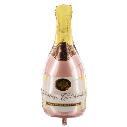 Palloncino a elio rosa a forma di bottiglia di champagne, vuoto, 49 cm