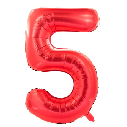 Palloncino con il numero 5, rosso, 1 m