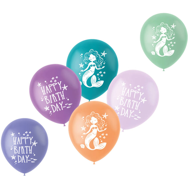 Palloncini Buon Compleanno Sirena 33cm