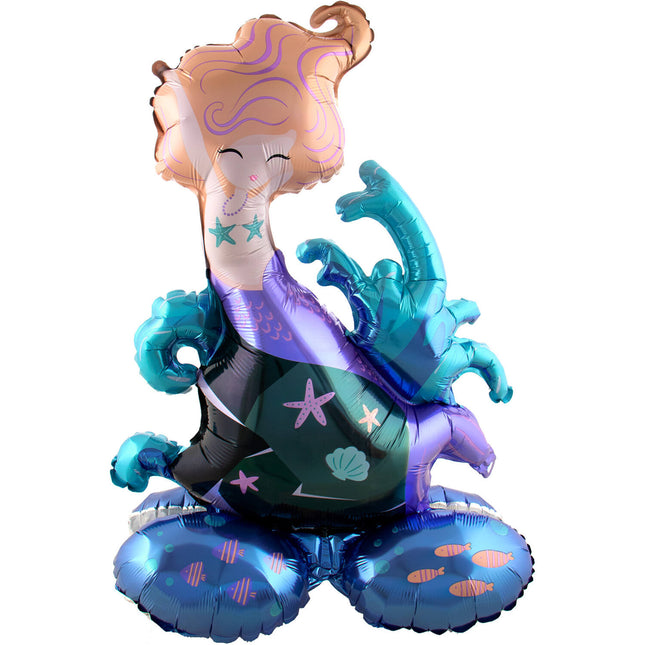 Palloncino ad elio a forma di sirena vuoto 80 cm