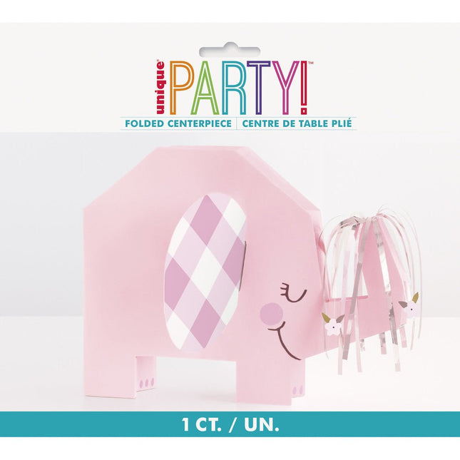 Baby Olifant Tafeldecoratie Roze 23cm van Unique koop je bij Partywinkel