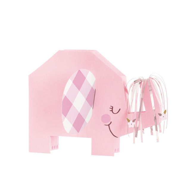 Baby Olifant Tafeldecoratie Roze 23cm van Unique koop je bij Partywinkel