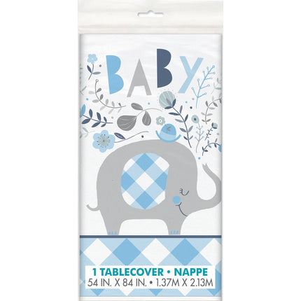 Baby Olifant Tafelkleed Lichtblauw 2,13m van Unique koop je bij Partywinkel