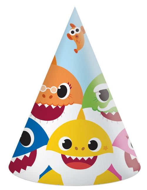 Baby Shark Feesthoedjes 6st van Procos koop je bij Partywinkel