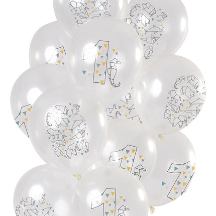 Ballonnen 1 Jaar Origami 30cm 12st van Folat koop je bij Partywinkel