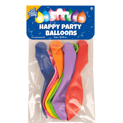 Ballonnen 14 Jaar Meerkleurig 30cm 8st van Paper Dreams koop je bij Partywinkel