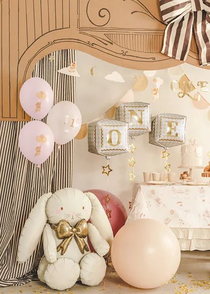 Ballonnen 30 cm, Muizen met cijfer 1, Pale Pink van Partydeco koop je bij Partywinkel