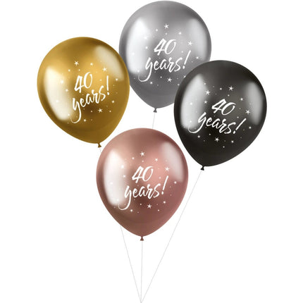 Ballonnen 40 Years 33cm 4st van Folat koop je bij Partywinkel