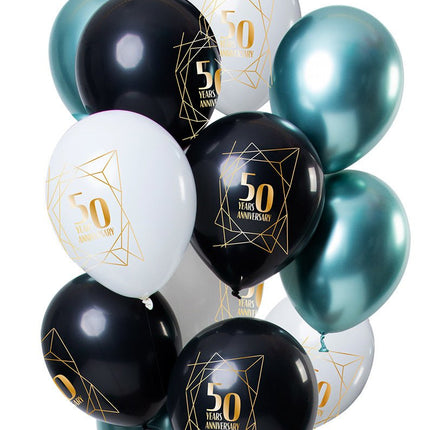 Ballonnen 50 Jaar Jubileum 30cm 12st van Folat koop je bij Partywinkel