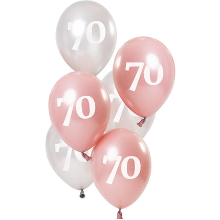 Ballonnen 70 Jaar Roze 23cm 6st van Folat koop je bij Partywinkel