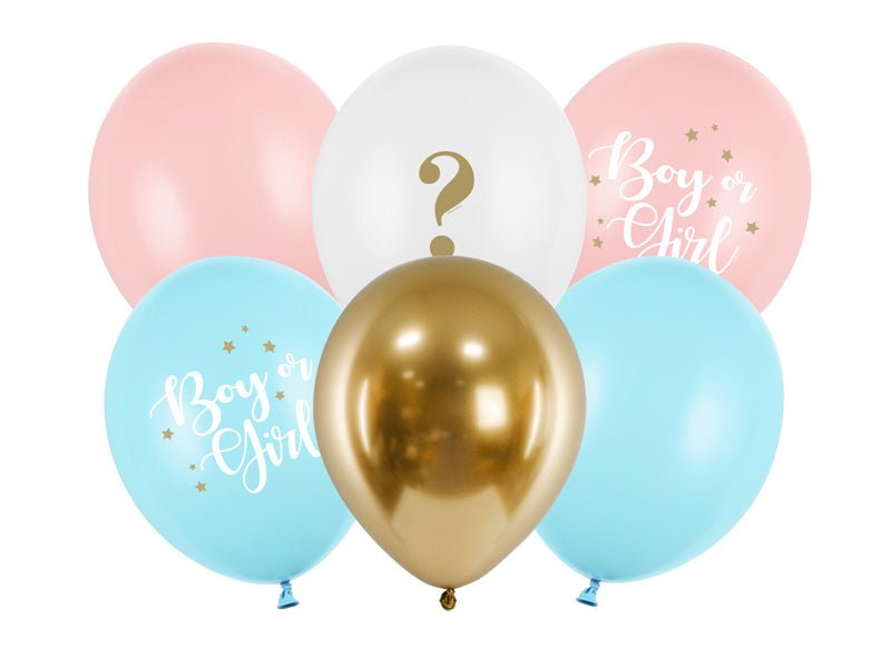 Ballonnen Boy Or Girl Mix 30cm 6st van Partydeco koop je bij Partywinkel