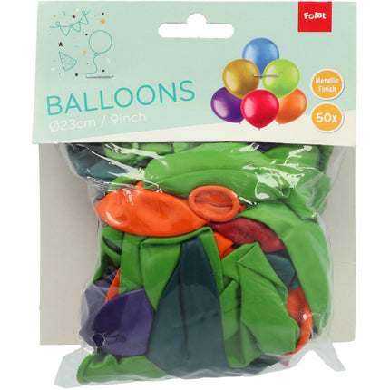 Ballonnen Gekleurd Metallic 23cm 50st van Folat koop je bij Partywinkel