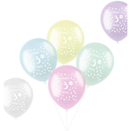Ballonnen Happy 3Th Bday 33cm 6st van Folat koop je bij Partywinkel