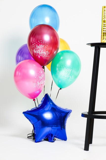 Ballonnen Happy Birthday To You Gekleurd 33cm 6st van Folat koop je bij Partywinkel