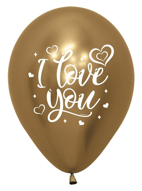 Ballonnen I Love You Sparkly Reflex Mix 30cm 25st van Sempertex koop je bij Partywinkel