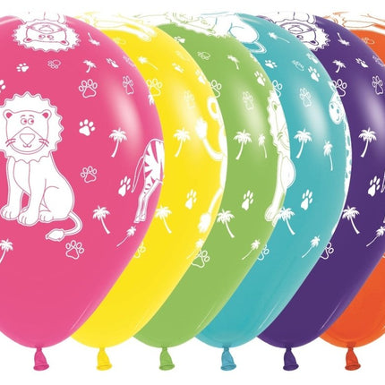 Ballonnen Jungle Animals Fashion Mix 30cm 25st van Sempertex koop je bij Partywinkel