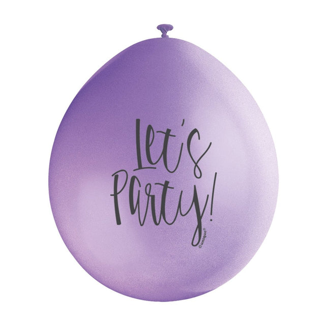 Ballonnen Lets Party 28cm 10st van Unique koop je bij Partywinkel