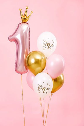 Ballonnen One Mix Roze 30cm 6st van Partydeco koop je bij Partywinkel