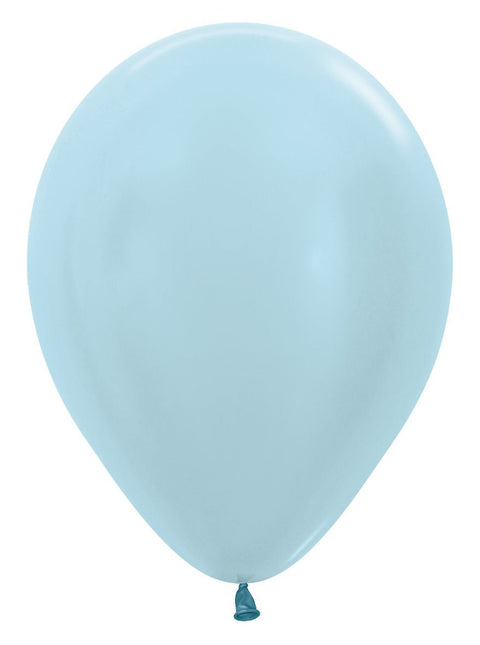 Ballonnen Pearl Blue 30cm 12st van Sempertex koop je bij Partywinkel