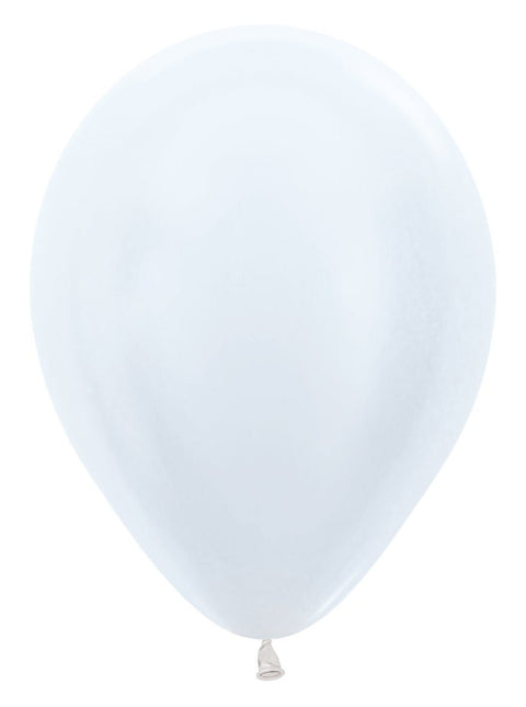 Ballonnen Pearl White 30cm 12st van Sempertex koop je bij Partywinkel