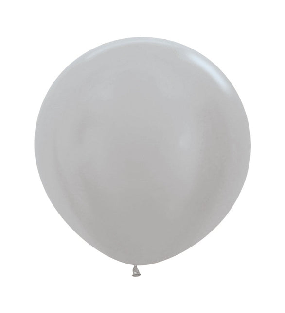 Ballonnen Silver 61cm 10st van Sempertex koop je bij Partywinkel