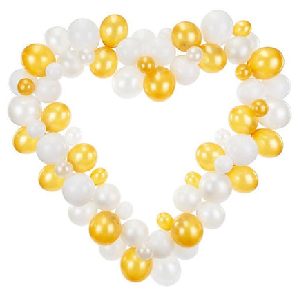 Balloonboog Hart Wit 11 delig van Partydeco koop je bij Partywinkel