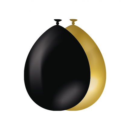 Palloncini oro nero 30cm 25pz
