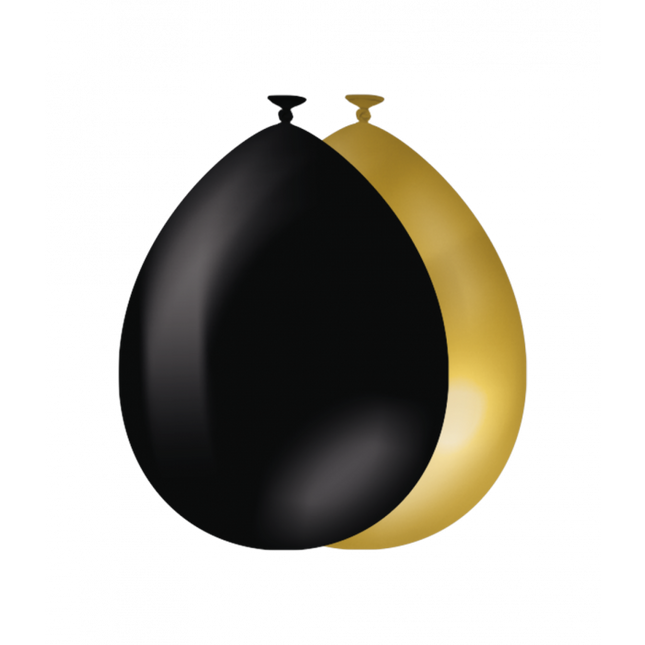 Palloncini oro nero 30cm 25pz