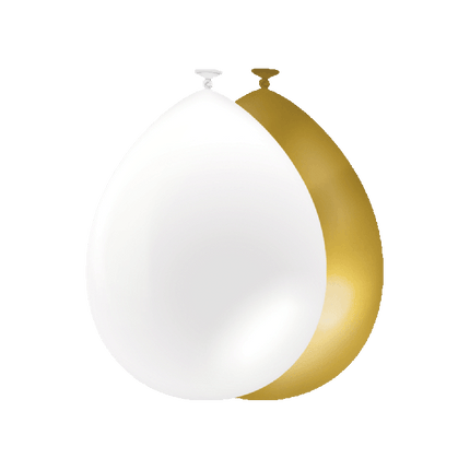 Palloncini bianchi dorati 30cm 50pz