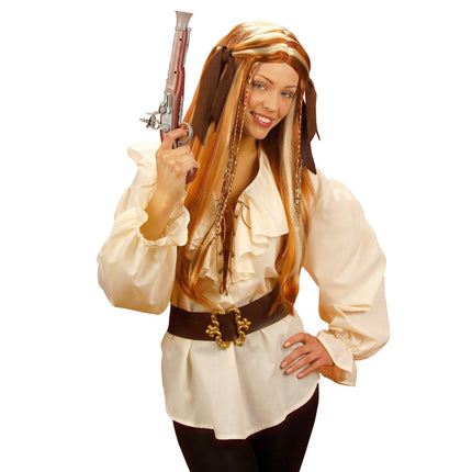 Beige Blouse Dames Piraten/Renaissance van Widmann koop je bij Partywinkel