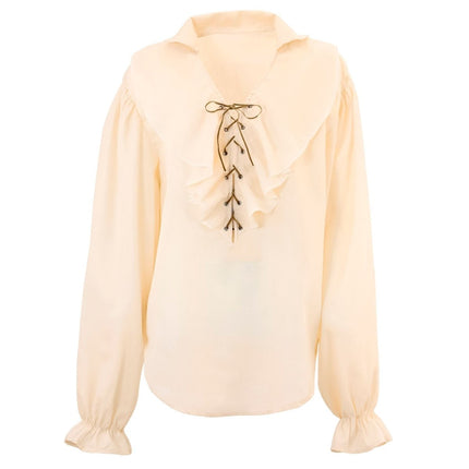 Beige Blouse Dames Piraten/Renaissance van Widmann koop je bij Partywinkel