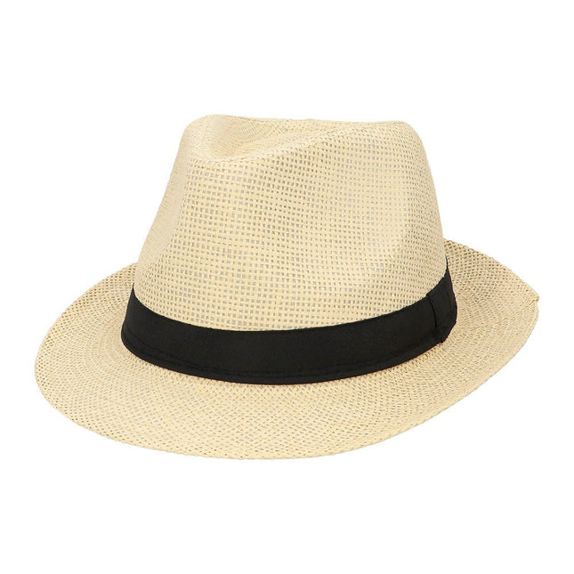 Beige Hoed Zwarte Band van Boland koop je bij Partywinkel