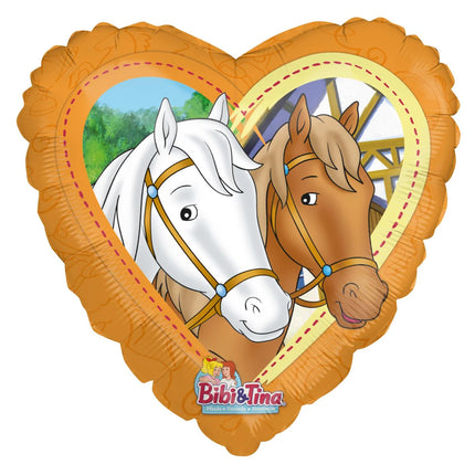Bibi e Tina - Palloncino ad elio a forma di cuore, 45 cm