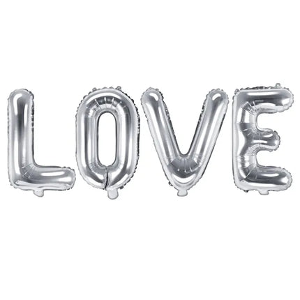 Set di palloncini a forma di lettera Love Silver Vuoto 1,4 m