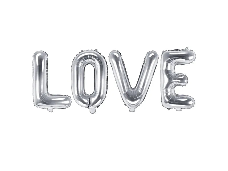 Set di palloncini a forma di lettera Love Silver Vuoto 1,4 m