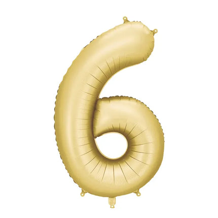 Palloncino a figura 6 anni Oro Satin Foil Vuoto 86cm