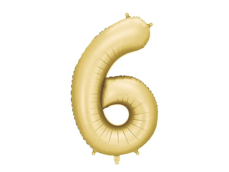 Palloncino a figura 6 anni Oro Satin Foil Vuoto 86cm