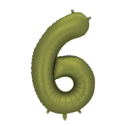 Palloncino figura 6 anni verde oliva vuoto 86cm