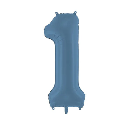 Palloncino a figura 1 anno Blu Opaco Vuoto 86cm