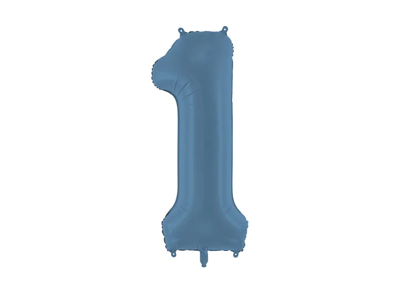 Palloncino a figura 1 anno Blu Opaco Vuoto 86cm