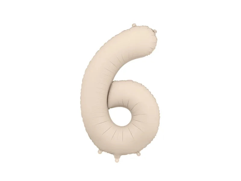 Palloncino Figura 6 Anni Beige Opaco Vuoto 86cm